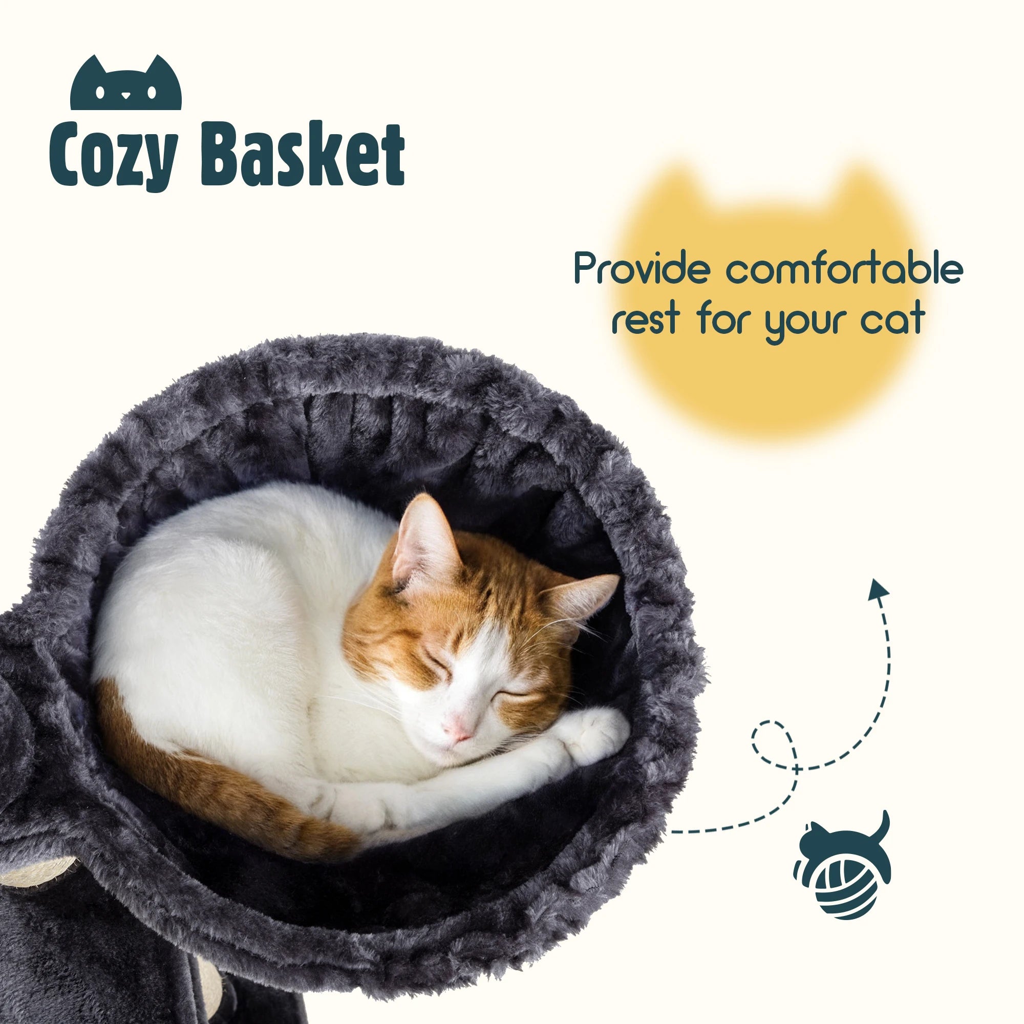 65in Multi-Level Large Cat Tree Tower/Cozy Plush Cat Perche.