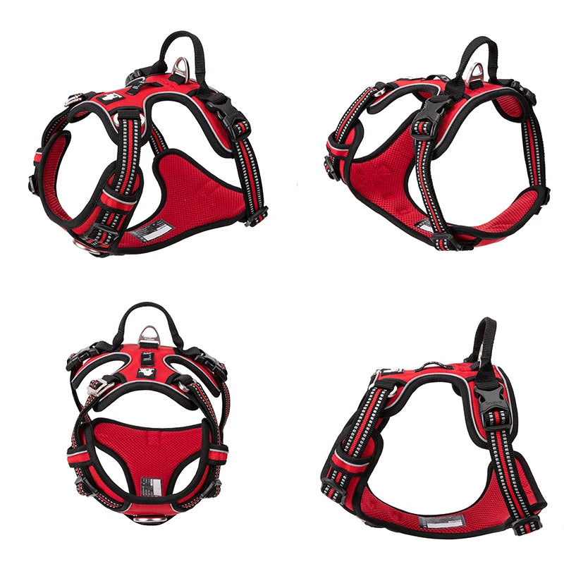 Pet Reflective Nylon Dog Harness No Pull Adjustable Medium.