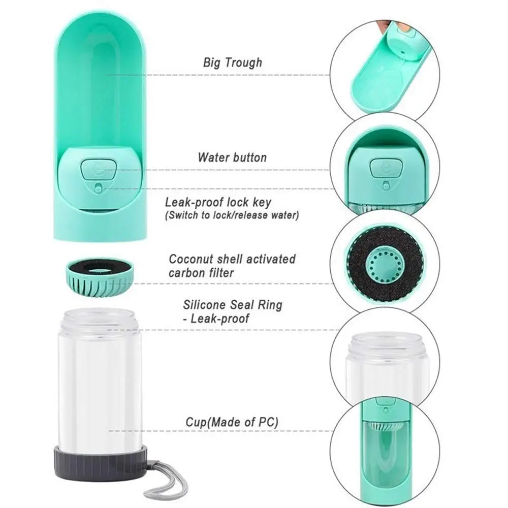 Pet Dog water Bottle Dispenser Outdoor Travel.