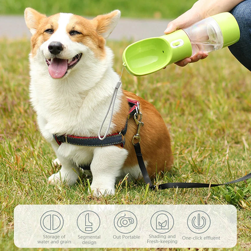 Dog Water Bottle Portable Pet Drinking water Feeder Bowl.