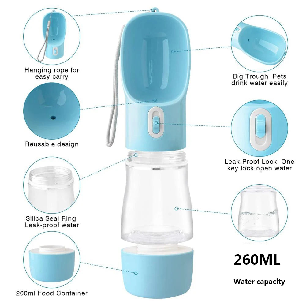 Dog Water Bottle Portable Pet Drinking water Feeder Bowl.