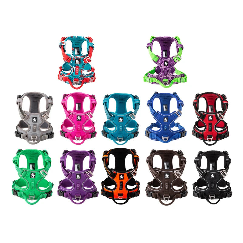 Pet Reflective Nylon Dog Harness No Pull Adjustable Medium.