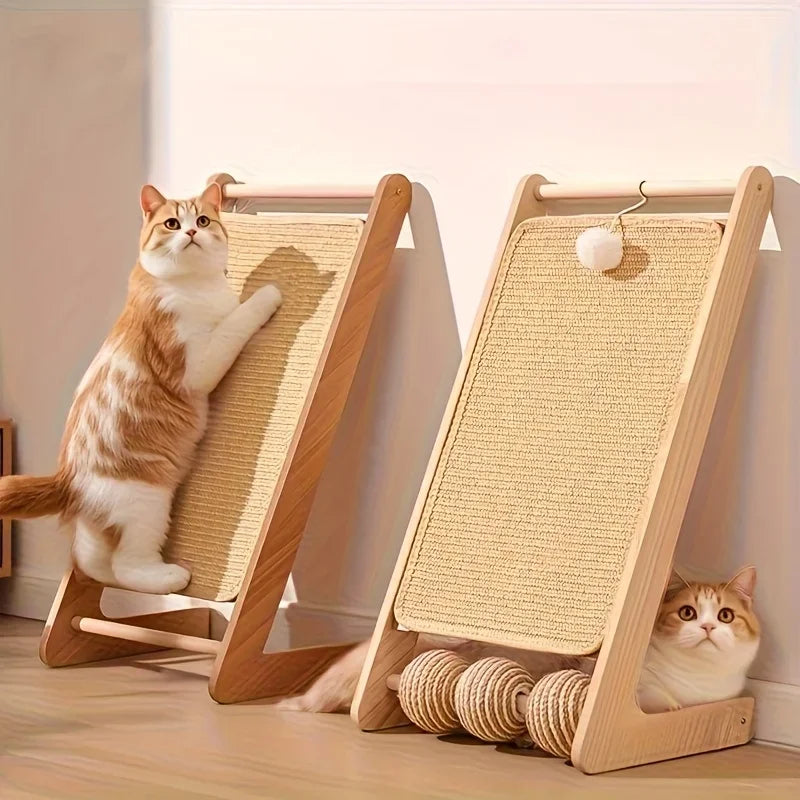 A sturdy and thick cat scratch board - free of clutter.