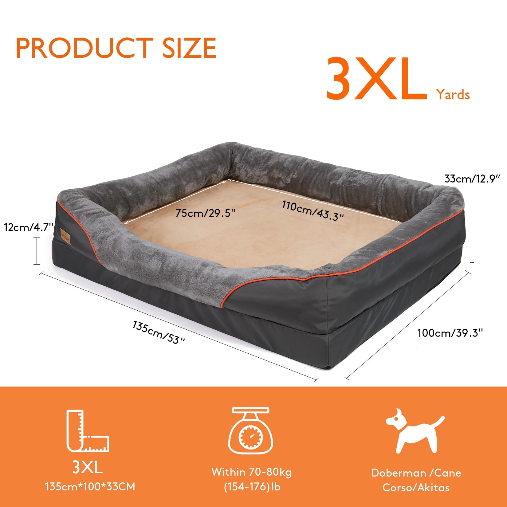 Large Dog Bed Soft Comfortable Anti Allergy Warm Fleece.