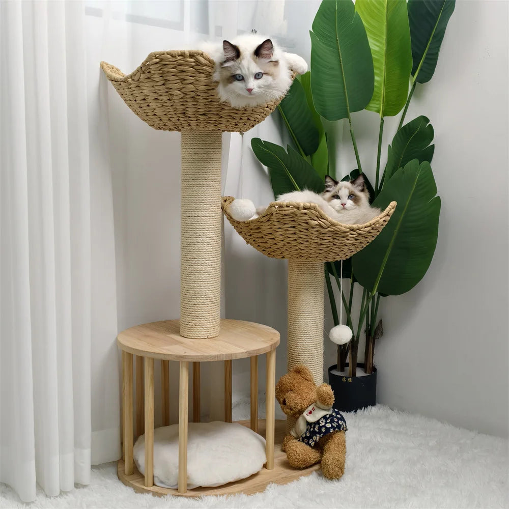 3-Tier Cat Tree Padded Plush Napping Perches Kitten Condo.