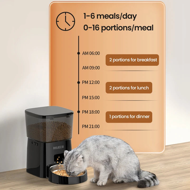 Automatic Cat Feeder Pet Smart Cat Food Kibble Dispenser.