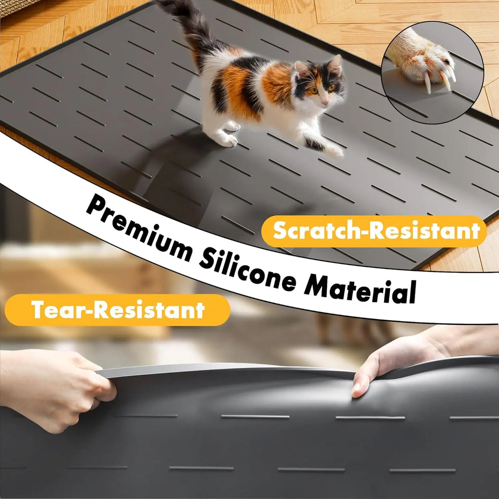 Silicone Cat Litter Trapping Mat, 34''x22'' Large Cat Litter Mat.