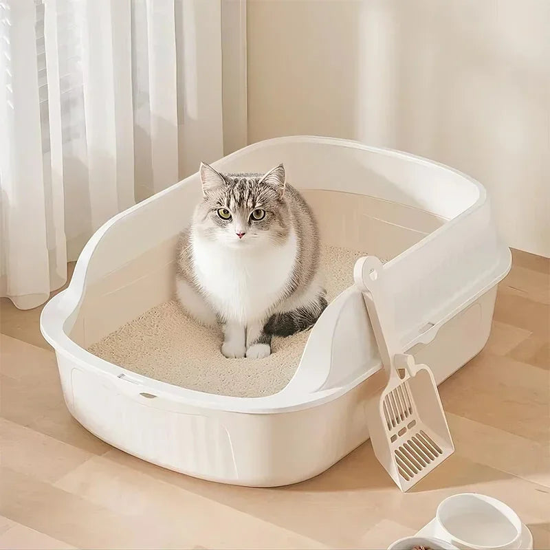 Cat Litter Box Thickening Kitty Sandbox Semi-enclosed High Side Splashproof