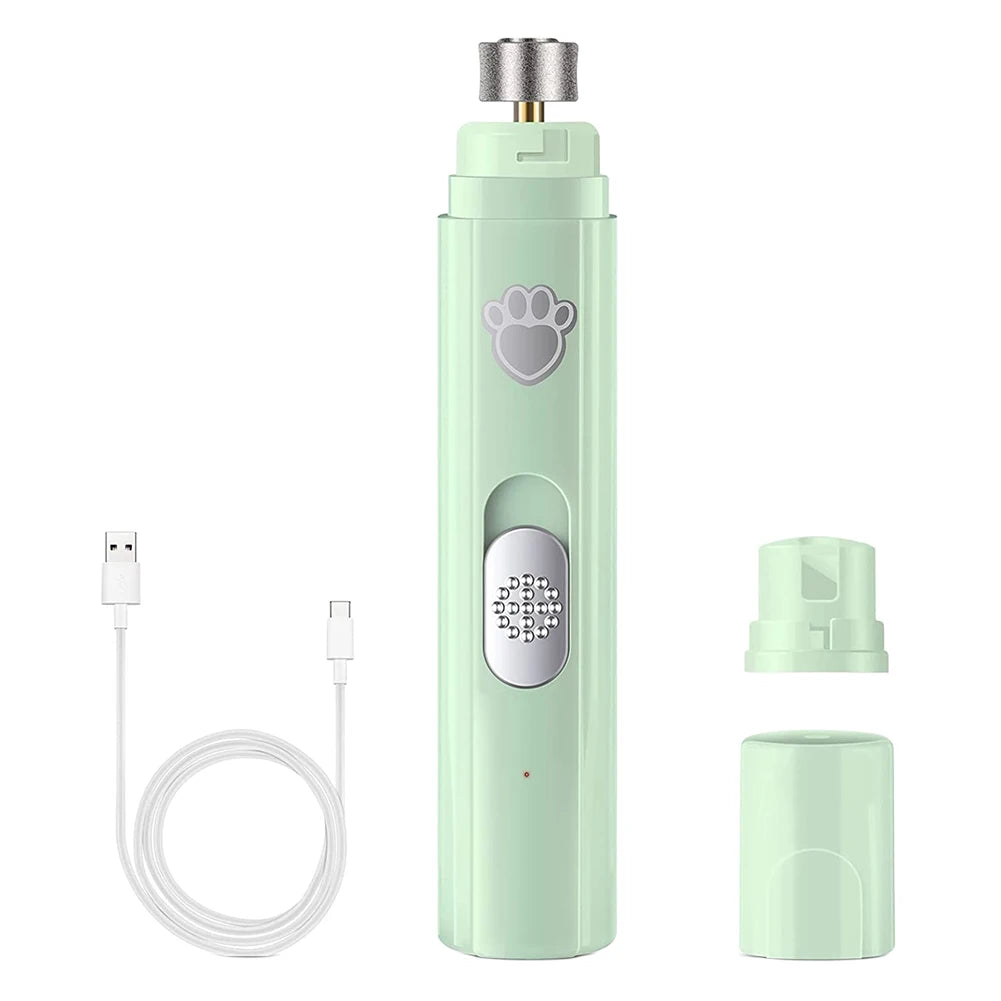 Electric Dog Nail Grinder USB Rechargeable LED Light Pet Nail Trimmer.