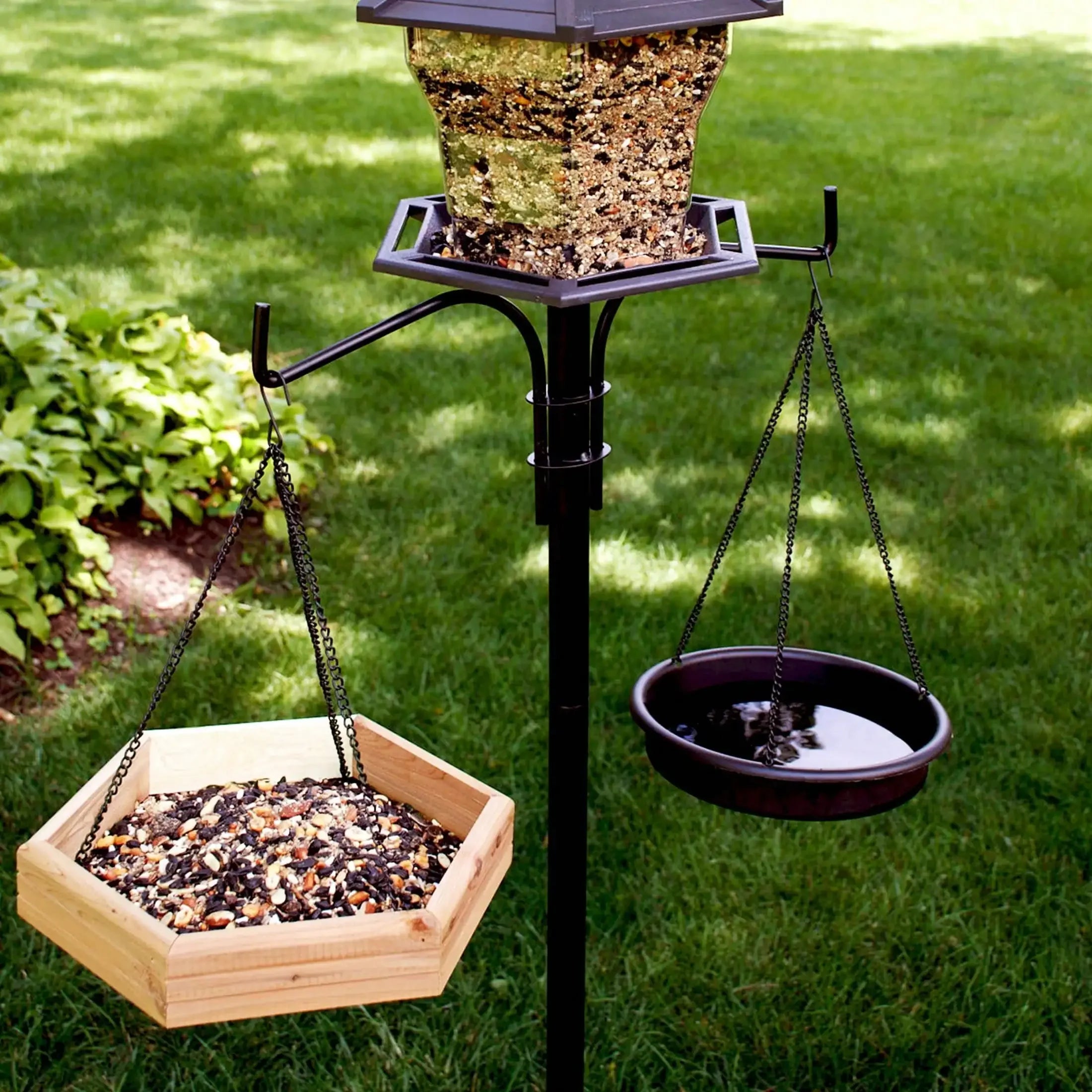 (3-Pack) 2-in-1 Bird Bath and Bird Feeder, 4 lbs,Keep seeds fresh,Durable.