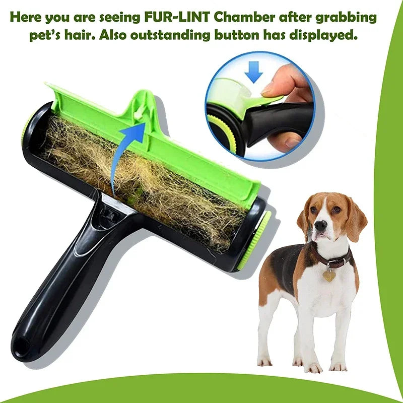 Pet Removes Hairs Cat and Dogs Green Cleaning Brush.