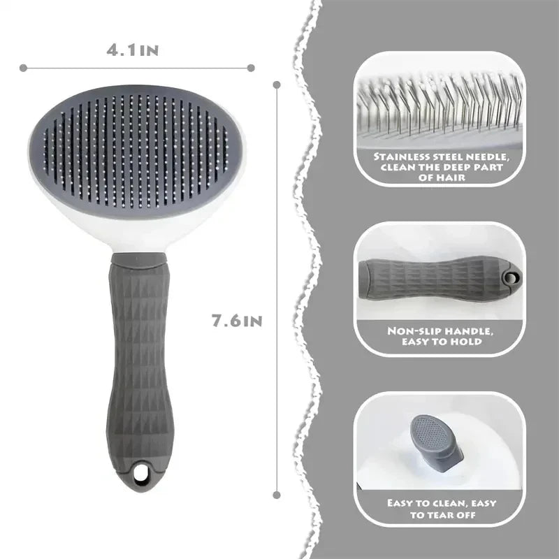 Pet Dog Brush Cat Comb Self Cleaning Pet Hair Remover Brush.