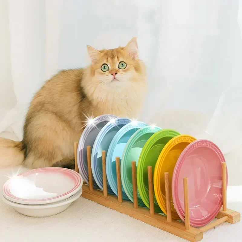 Extra Wide Raised Cats Food Bowl,Elevated Pets Bowls.