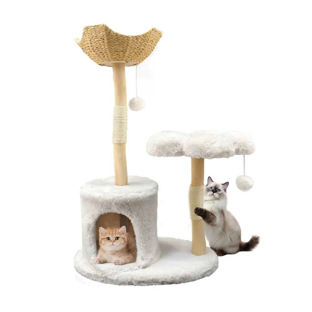 Large Cat Tree Tall Cat Tower for Indoor Cats Multi-Level Plush Cat Condo.