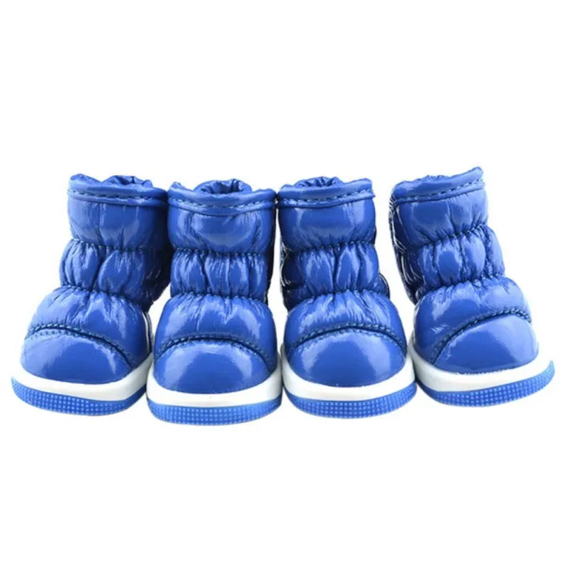 4pcs/set Pet Dog Winter Rain Shoes Waterproof Dogs Warm Snow Boots.