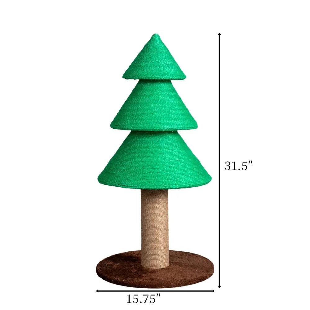 Portable 31.5in Christmas Tree Large Sisal Cat Scratching Post, Tower Indoor
