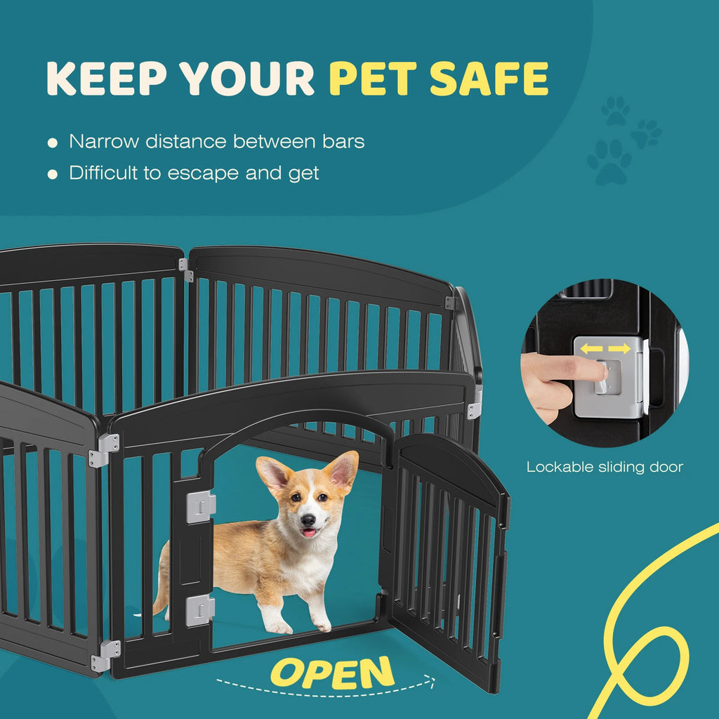 Plastic Dog Playpen 6 Panel 24IN Expandable Durable Pet Fence for Medium Dogs.