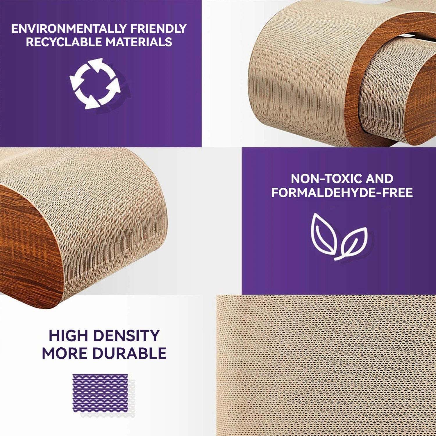 2 in 1 Cat Scratcher Cardboard Lounge Bed, Cat Scratching Post.