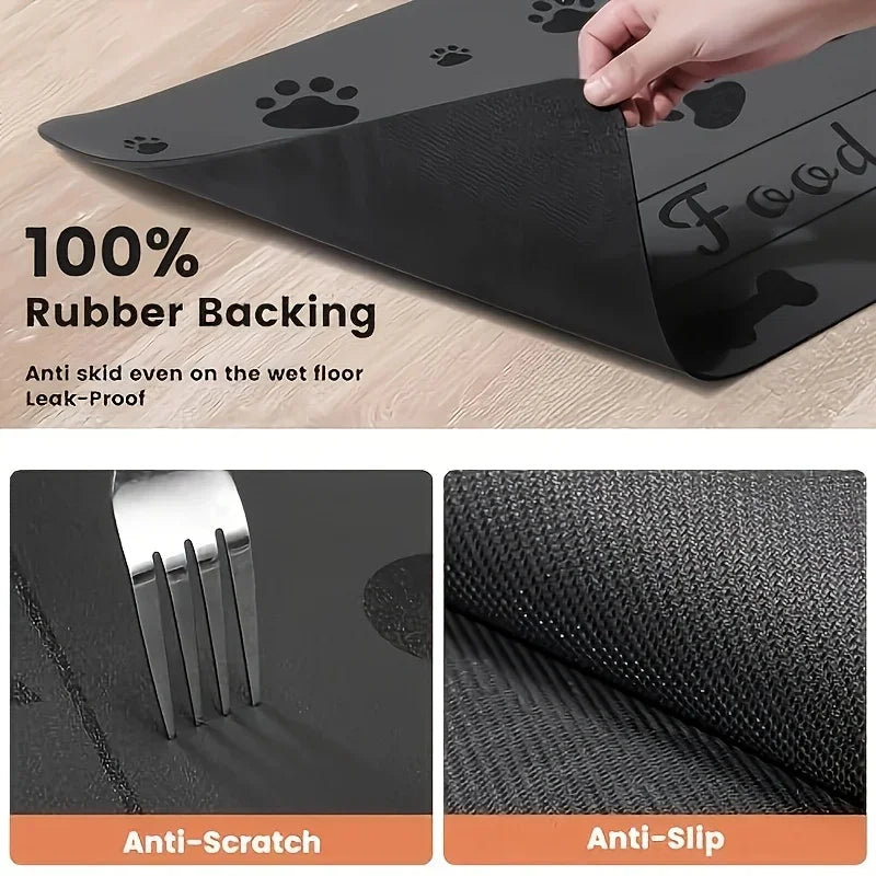 Absorbent Pet Placemat Feeding Mat For Food And Water Bowl.