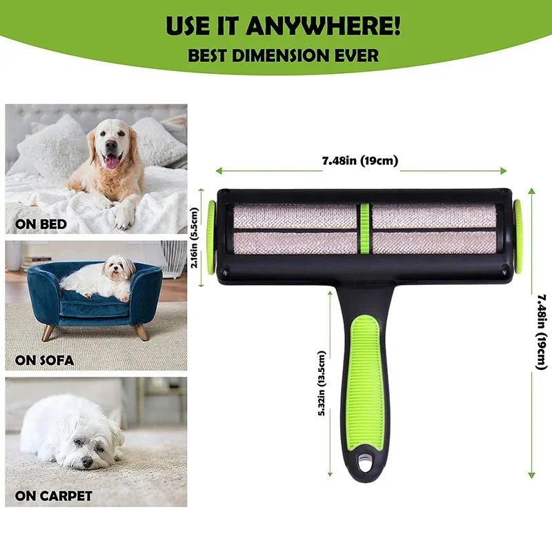 Pet Removes Hairs Cat and Dogs Green Cleaning Brush.