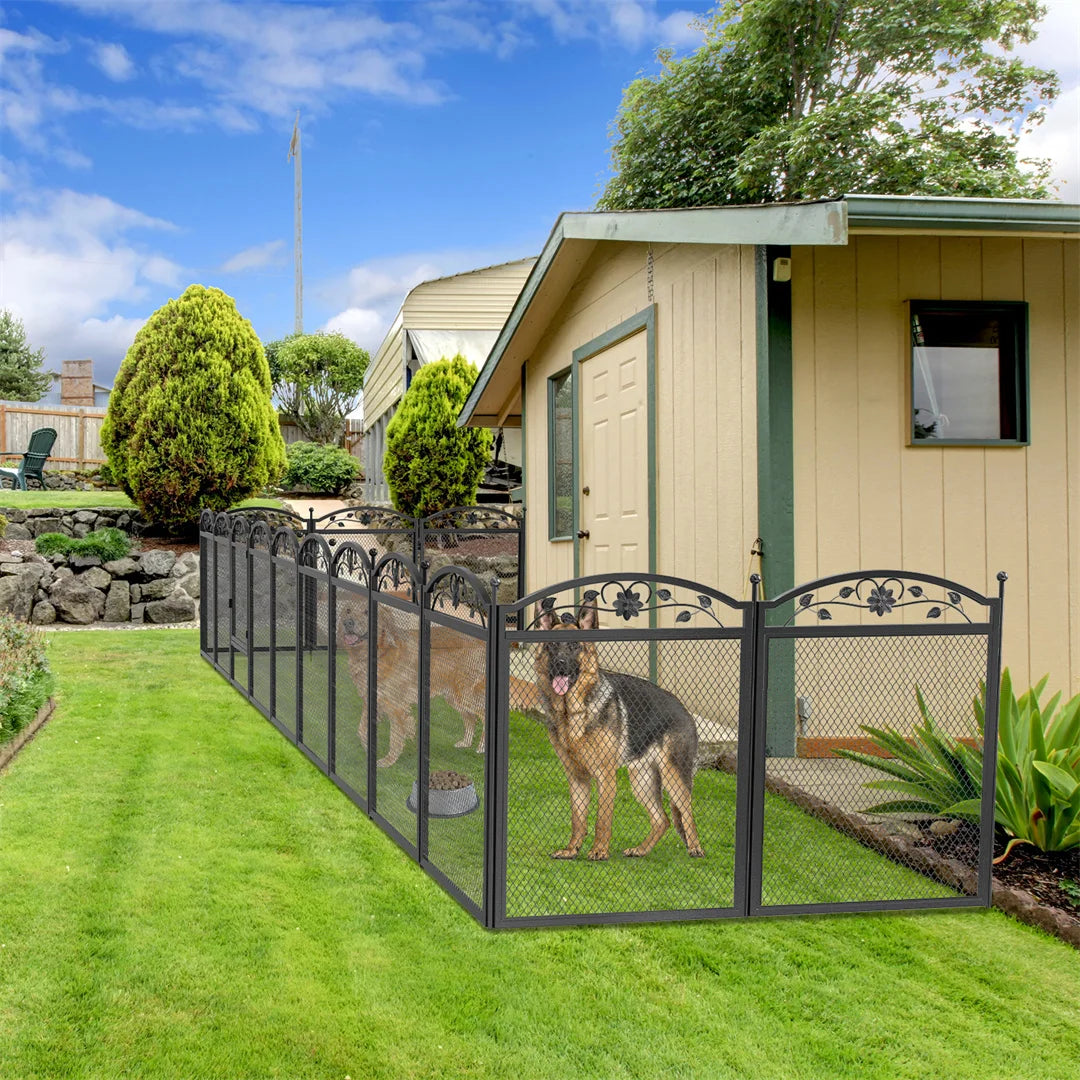8 Panels DIY Heavy Duty Dog Playpen Pen Outdoor Indoor Dog Puppy Metal Fence