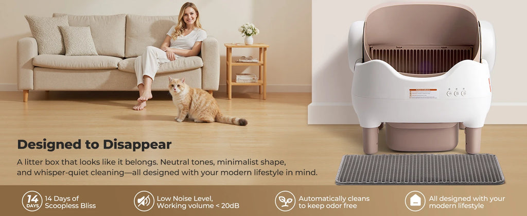 Self Cleaning Litter Box, Automatic Cat Litter Box with APP Control.