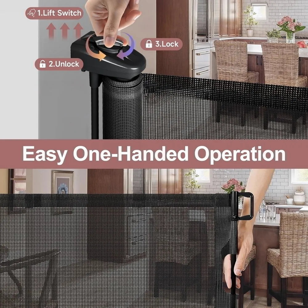 Retractable pet Doorways Safe 120inch Extra Wide.