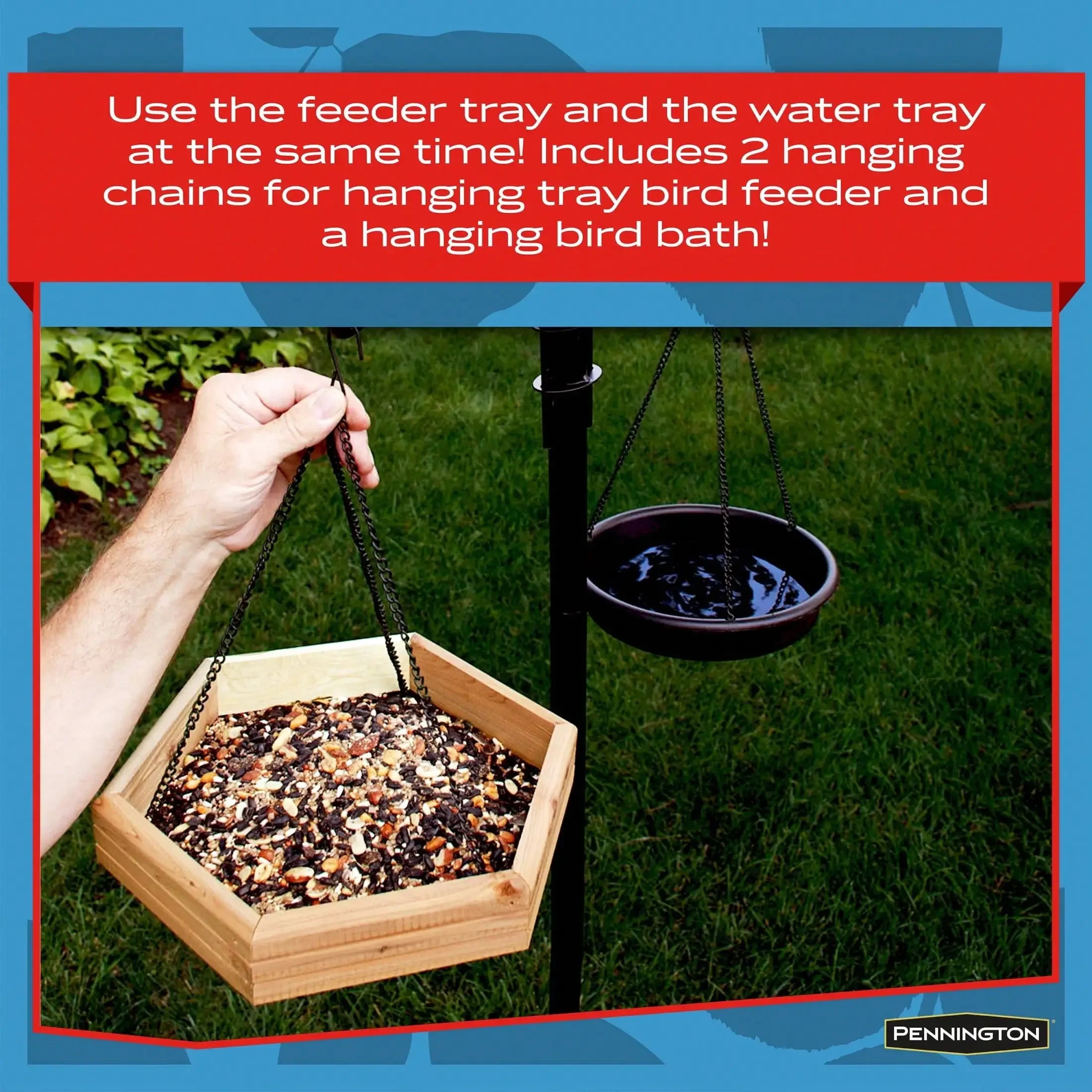 (3-Pack) 2-in-1 Bird Bath and Bird Feeder, 4 lbs,Keep seeds fresh,Durable.