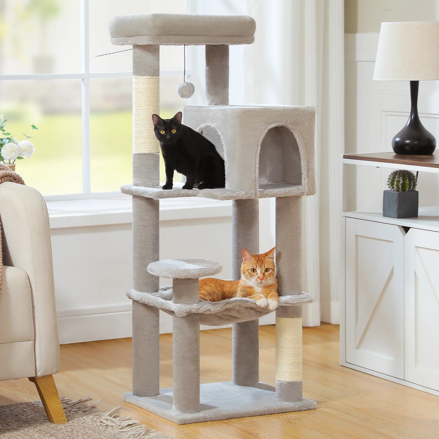5-Level Cat Tree 113cm Cat Tower with Top Perch.
