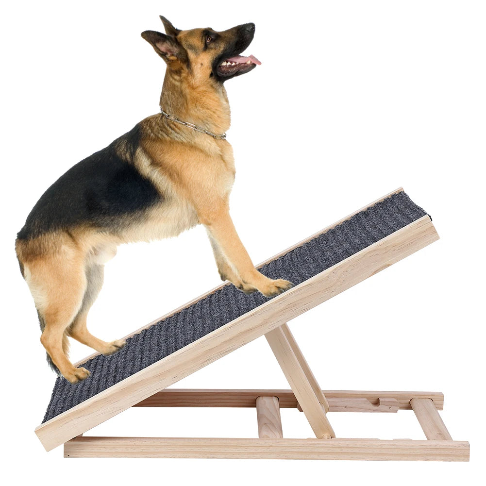 Pet Dog Ramp Ladder Natural Pine Wooden.