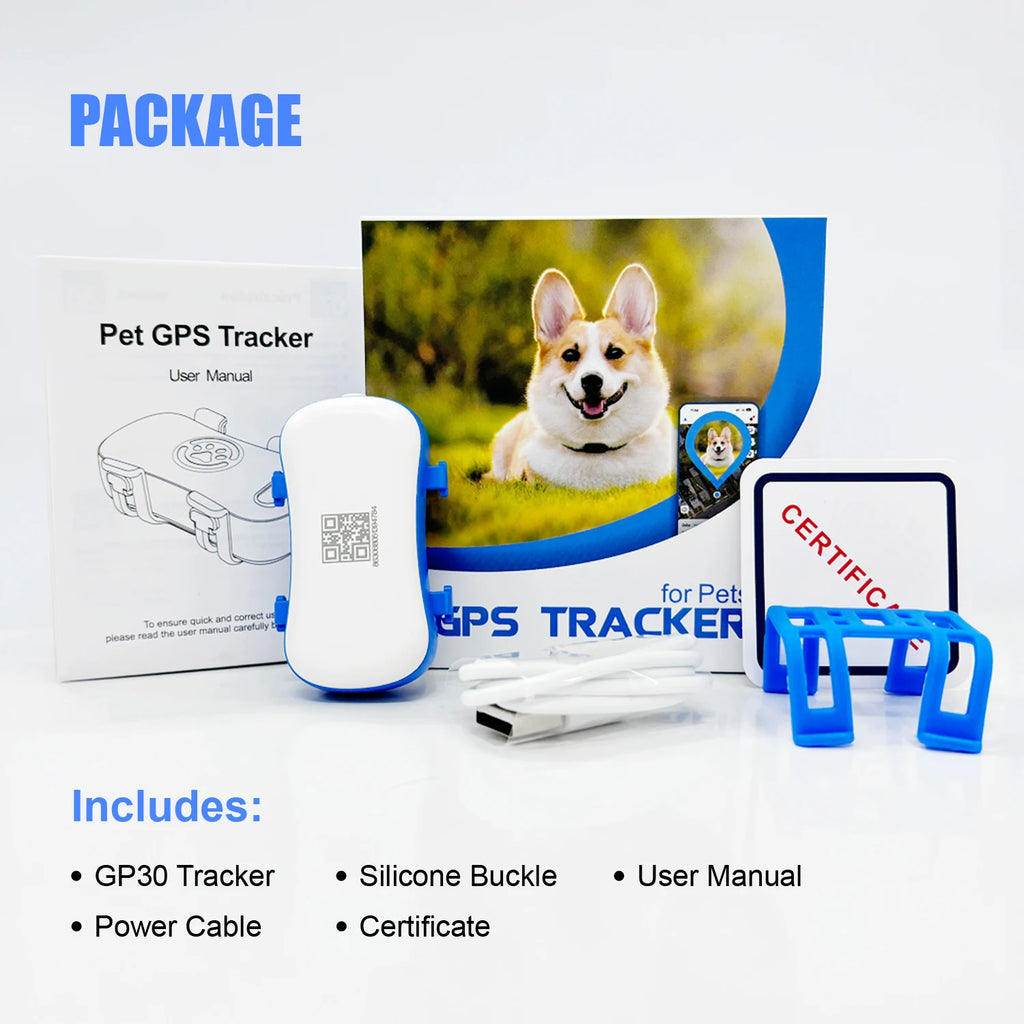 ‌4G Dog Cat GPS Tracker for Pets - Waterproof Smart Locator with App, Live Tracking & Light/Sound Search with Subscription.