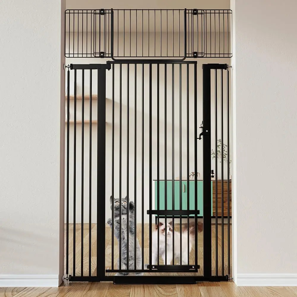71" Tall Adjustable Cat Gate with Pet Door.