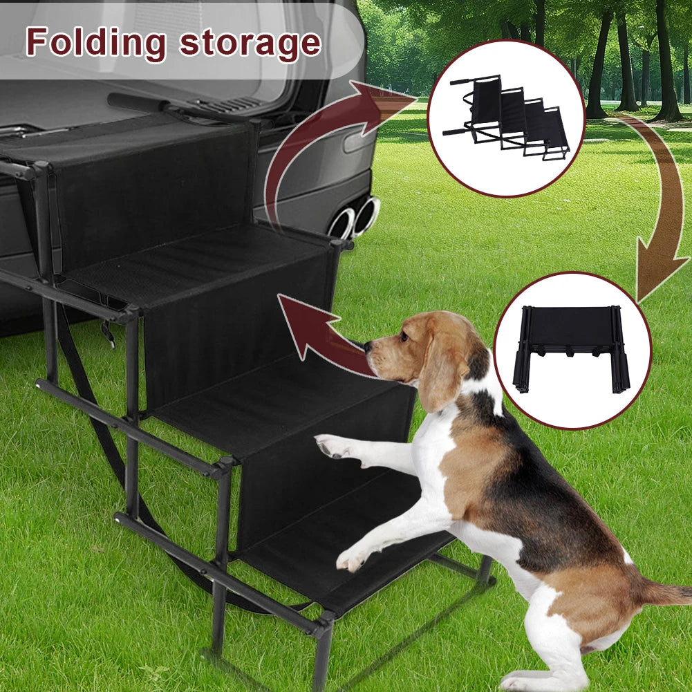 4 Steps Pet Ramp Foldable Dog Pet Ramp with Nonslip Surface Pet Ladder.