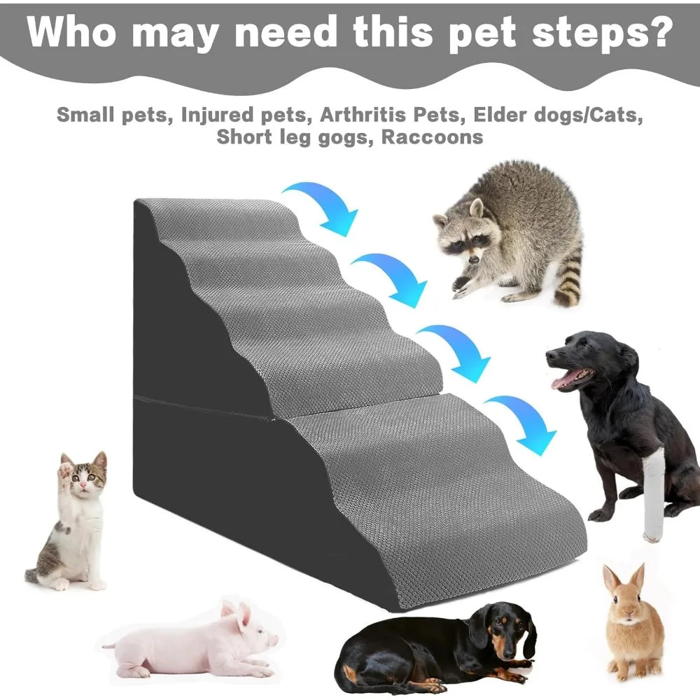Dog Stairs for High Beds 30-36 inches Tall, 6-Step Pet Stairs/Steps