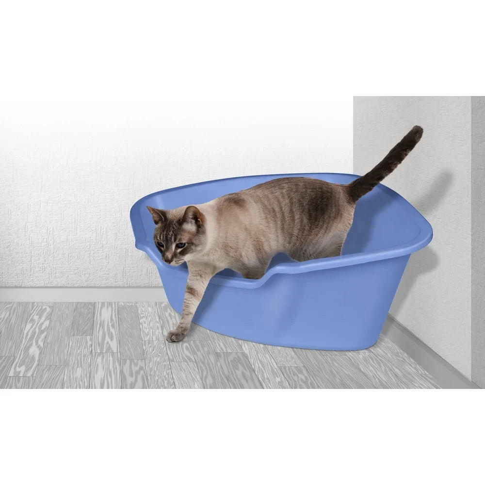 High Sided Corner Cat Litter Pan Odor Control