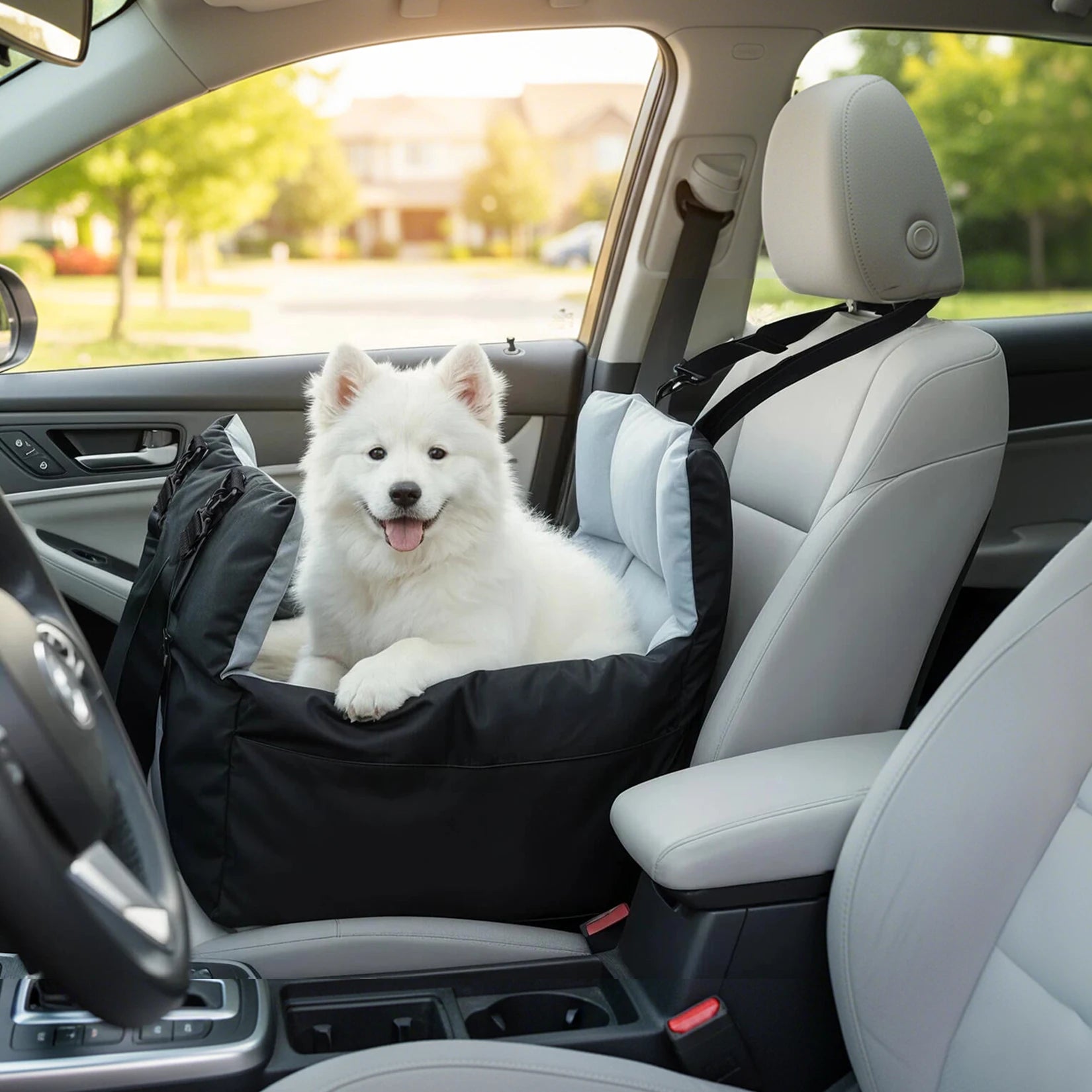 Dog Car Seat Safe & Cozy Travel Bed and Carrier for Small Dogs.