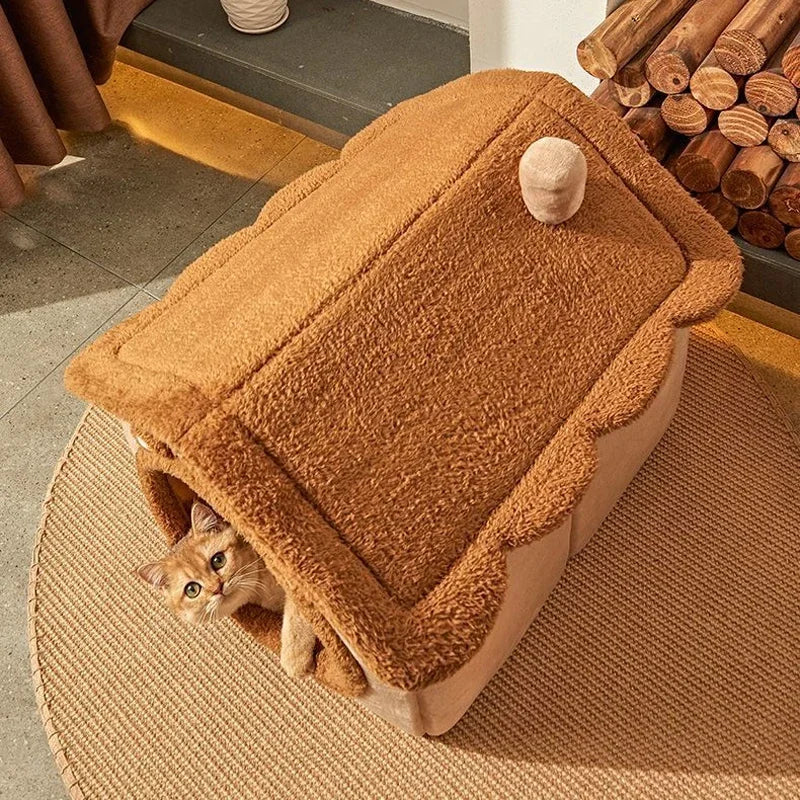 Foldable Pet House Removable Washable Cat House Puppy Cave.
