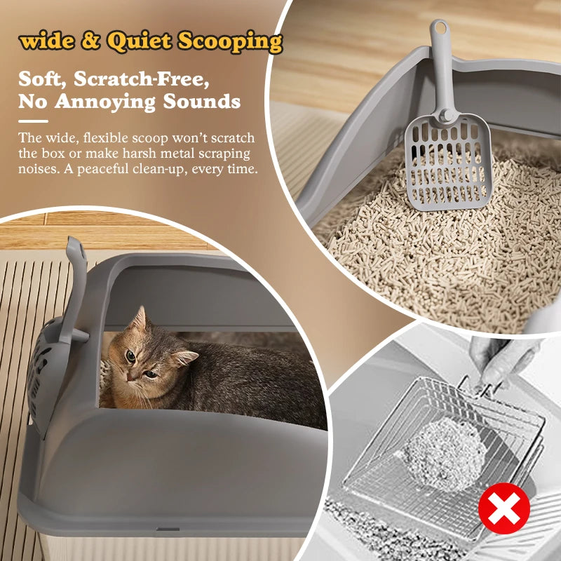 Stainless Steel Cat Litter Box With Lid, XL Metal For Big Cats