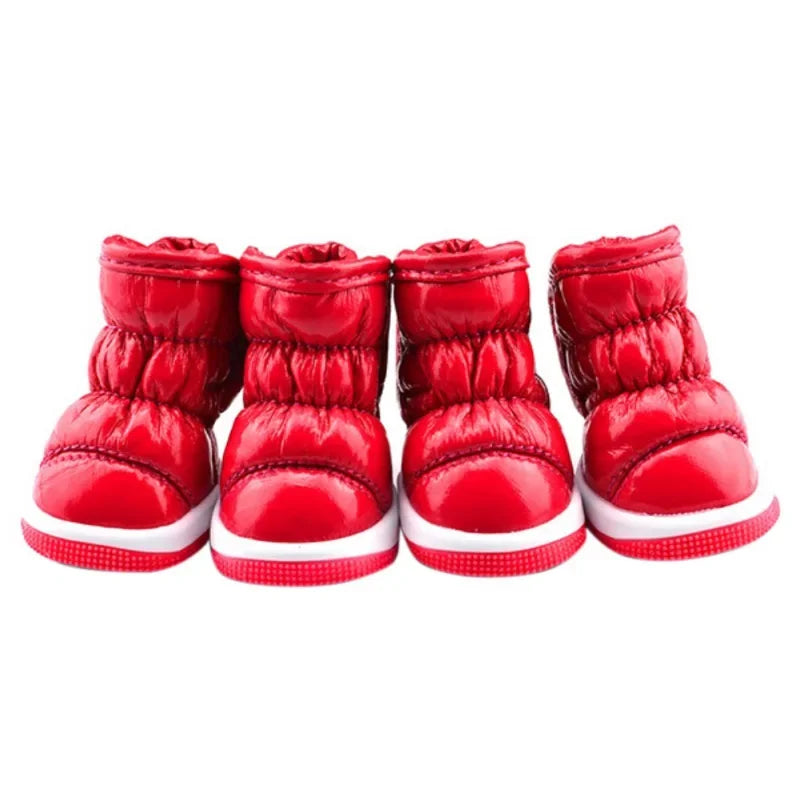 4pcs/set Pet Dog Winter Rain Shoes Waterproof Dogs Warm Snow Boots.
