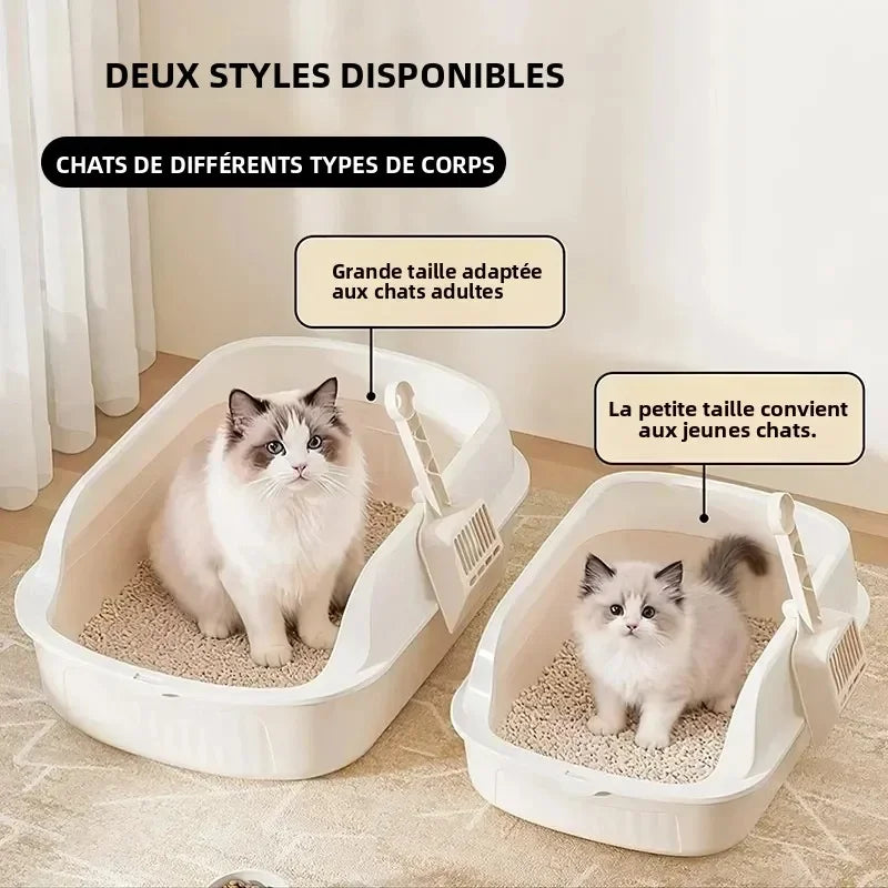 Cat Litter Box Thickening Kitty Sandbox Semi-enclosed High Side Splashproof