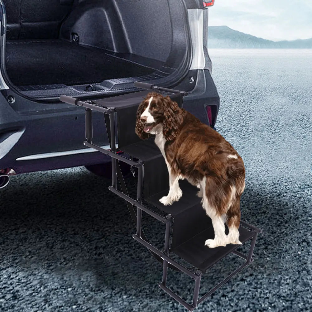 4 Steps Pet Ramp Foldable Dog Pet Ramp with Nonslip Surface Pet Ladder.