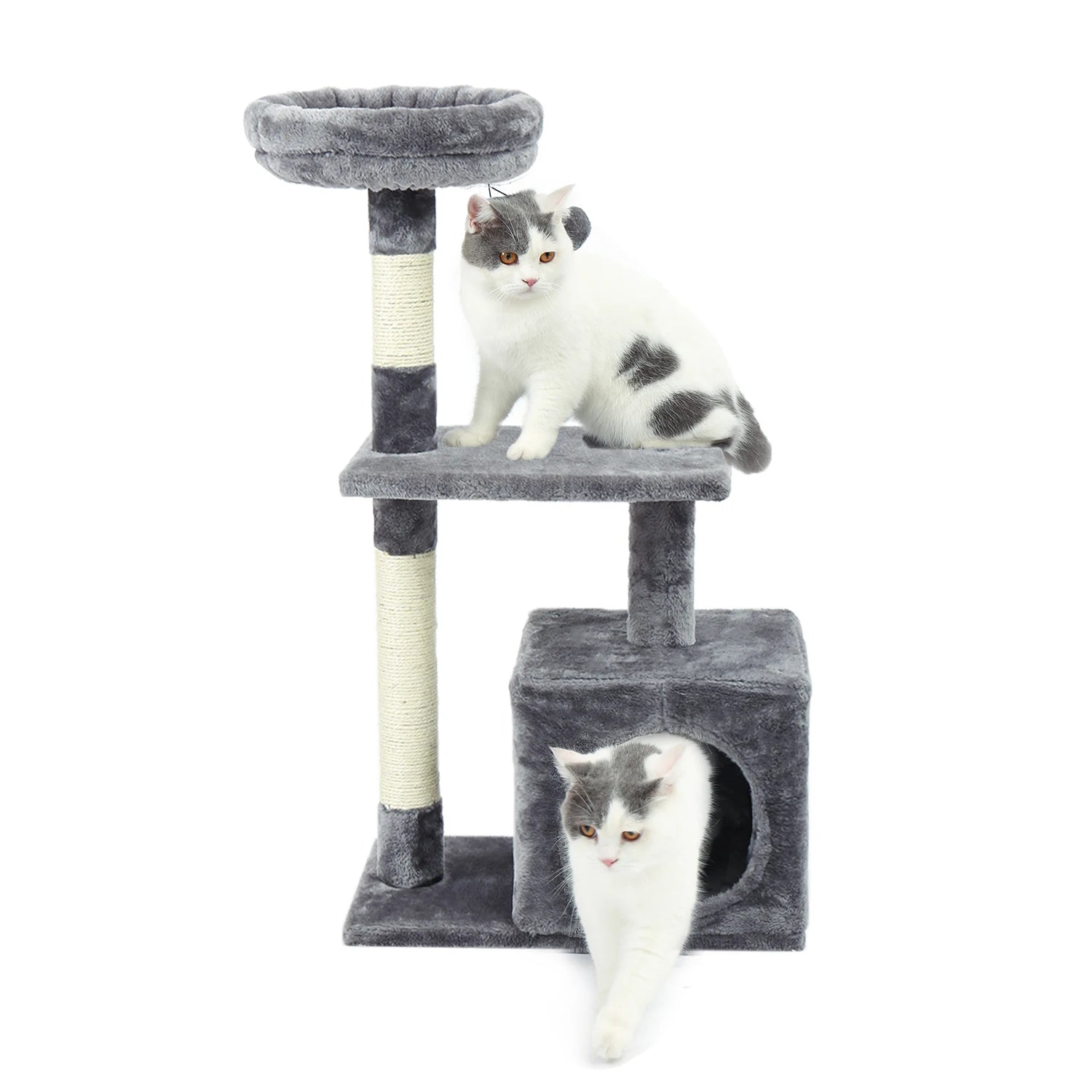 Cat Tower Cat Condo with Sisal Covered Scratching Post for Kittens and Small Cats