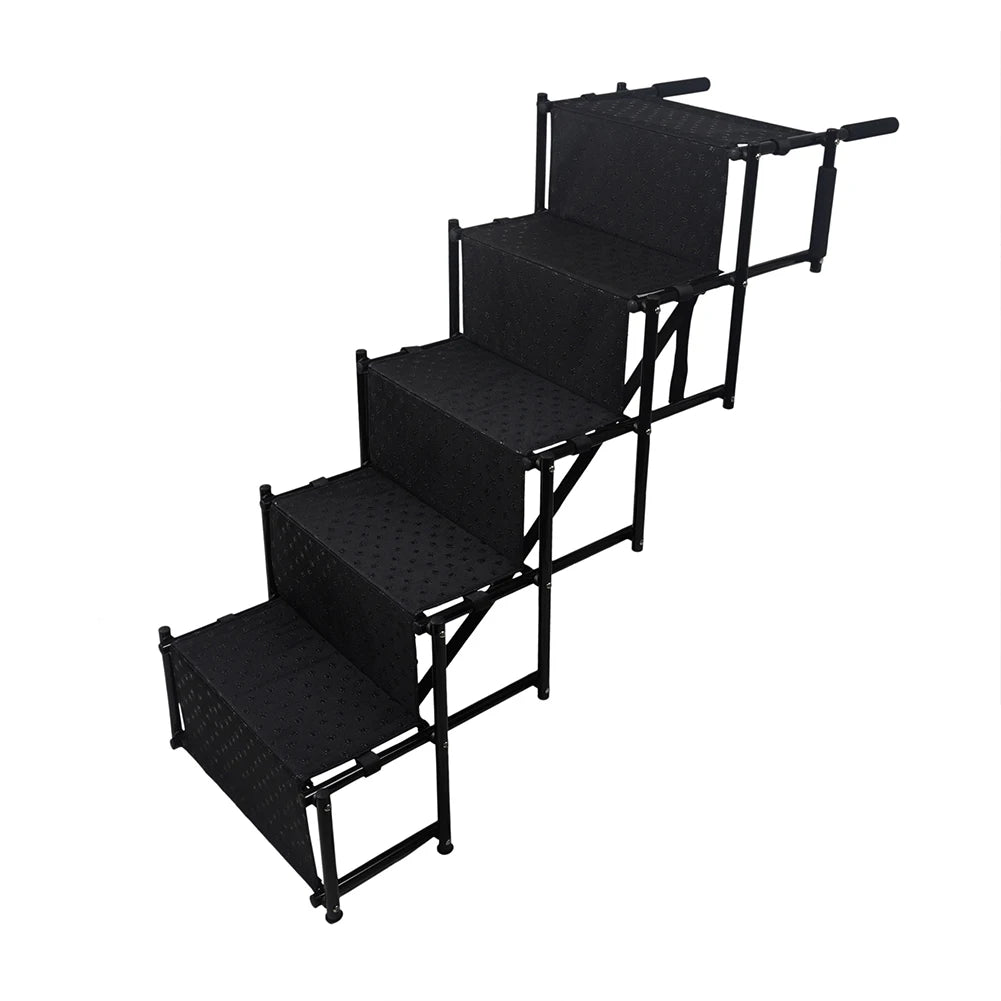 5 Steps Dog Car Ramp for Large Dog Support Up To 150 Lbs Foldable Pet Ladder.