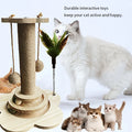 Indoor Cat Scratching Post for Pets, 2-Layer Ball Track Kitten Toy with Teasing Wand.