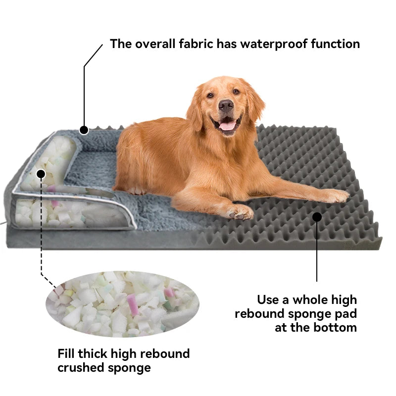 1 removable and clean dog sofa bed, anti-slip bottom.
