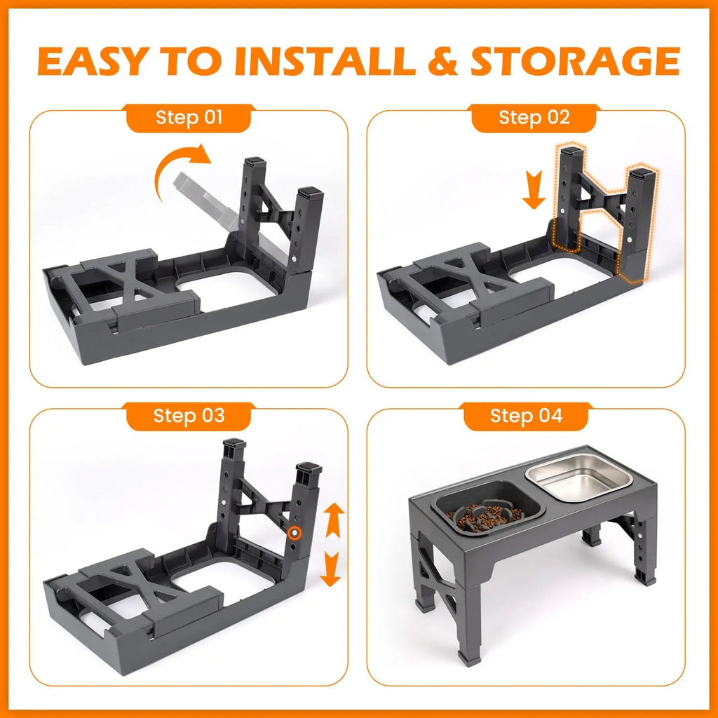 2-in-1 Elevated Slow Feeder Dog Bowls.