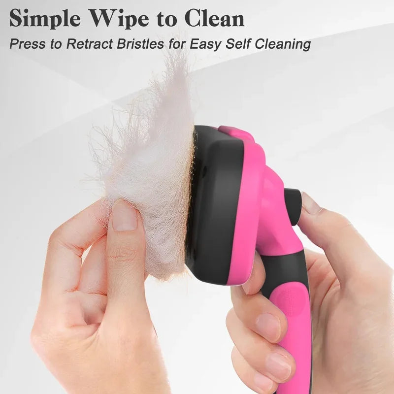 Self Cleaning Slicker Brush for Dogs & Cats Skin Friendly Grooming Deshedding.