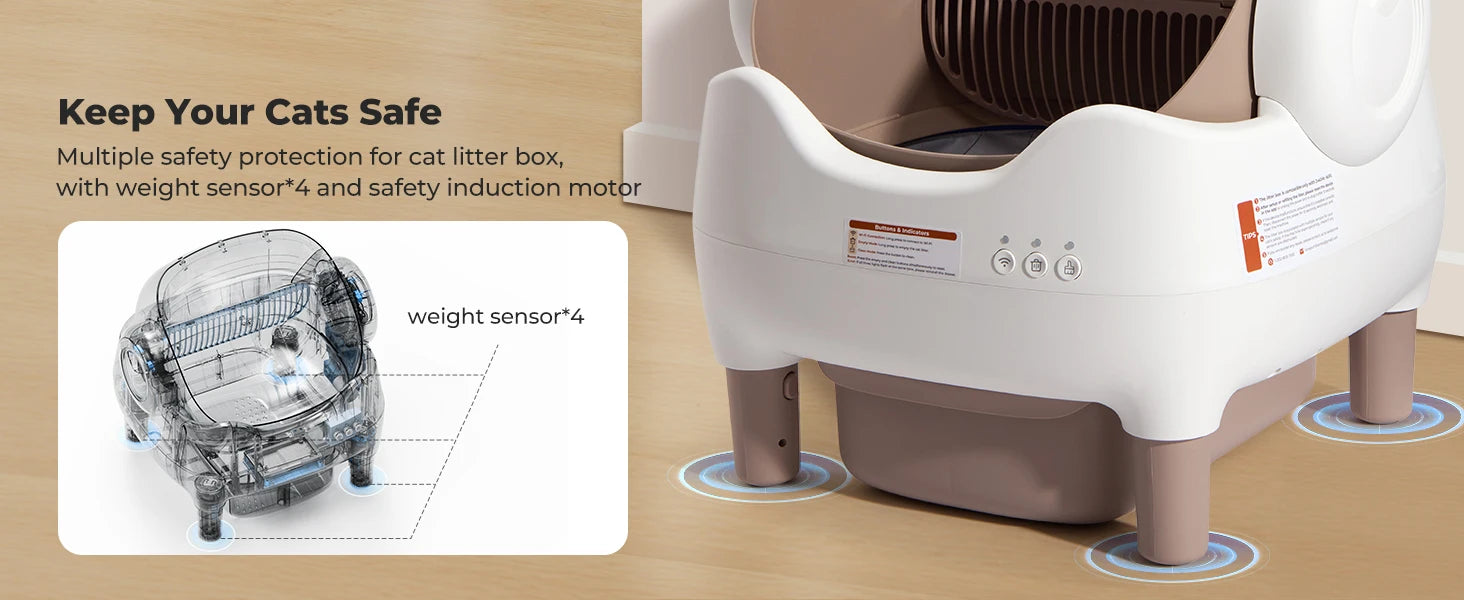 Self Cleaning Litter Box, Automatic Cat Litter Box with APP Control.