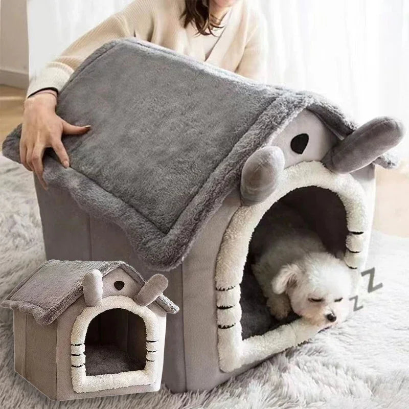 Foldable Pet House Removable Washable Cat House Puppy Cave.