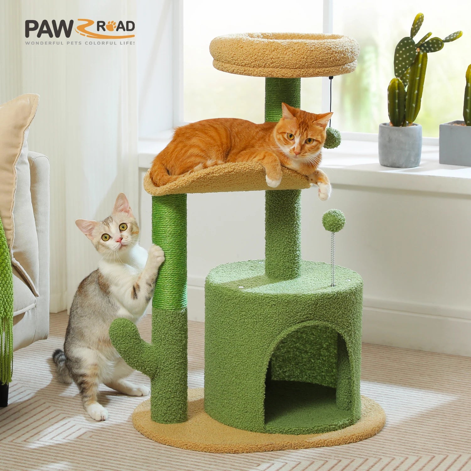 Flower Cat Tree for Indoor Cats, Small Cat Tower with Sisal Scratching Post,
